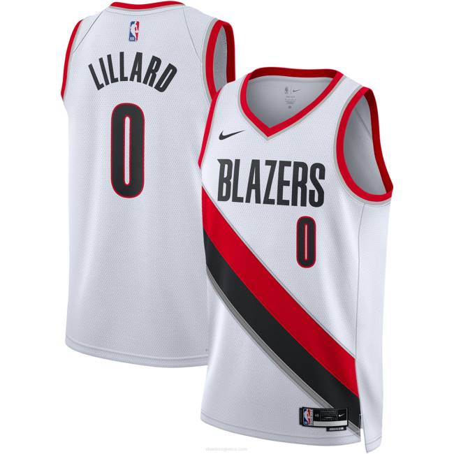 NBA N40H1394 Portland trail blazers damian lillard nike white swingman jersey