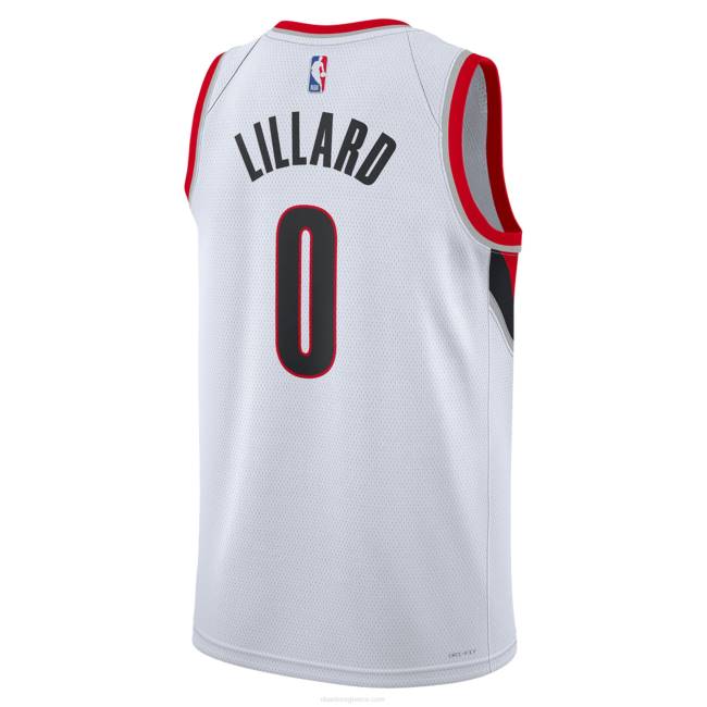 NBA N40H1394 Portland trail blazers damian lillard nike white swingman jersey