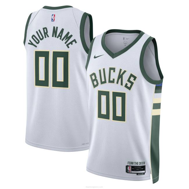 NBA N40H4837 Μιλγουόκι μπακς nike white swingman custom jersey