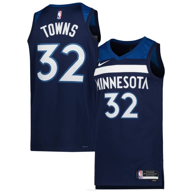 NBA N40H14851 Μινεσότα Τίμπεργουλβς Karl-Anthony towns φανέλα Nike Navy Swingman