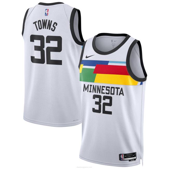 NBA N40H8114 Μινεσότα Τίμπεργουλβς Karl-Anthony towns nike λευκή φανέλα swingman