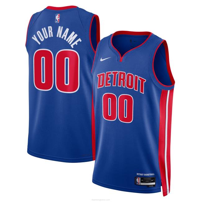 NBA N40H2474 Detroit pistons nike blue swingman custom jersey