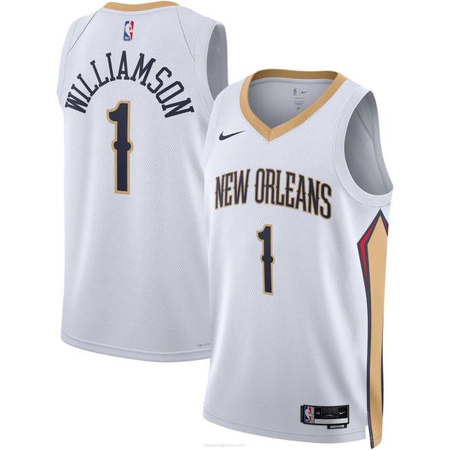NBA N40H7087 New Orleans Pelicans Zion Williamson Nike white swingman jersey