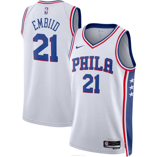 NBA N40H411 philadelphia 76ers joel embiid nike white swingman jersey