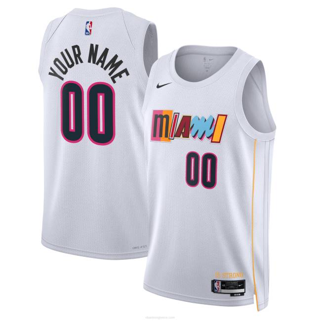 NBA N40H1676 Προσαρμοσμένη φανέλα miami heat nike λευκή swingman