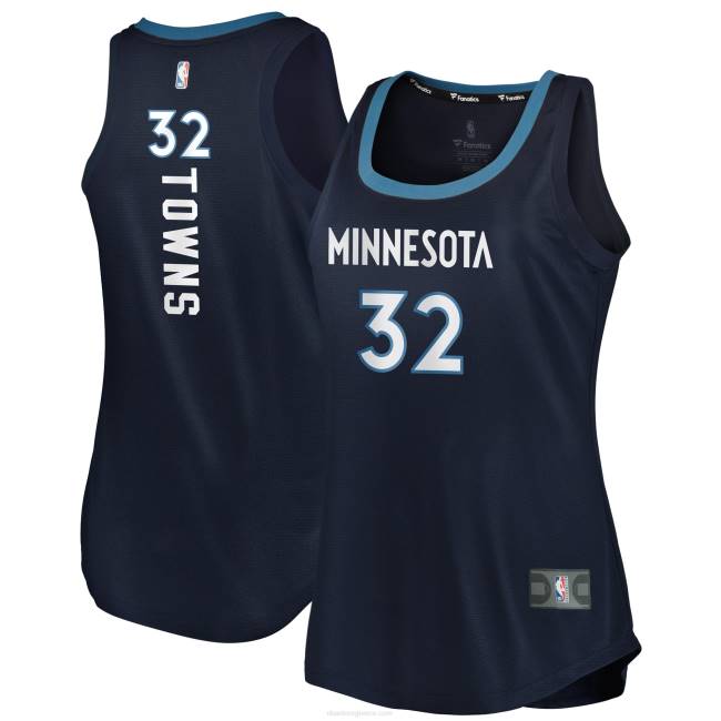 NBA N40H9777 Μινεσότα Τίμπεργουλβς Karl-Anthony towns navy fast break φανέλα τανκ