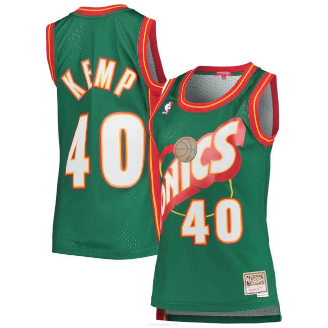 NBA N40H9958 Seattle supersonics Shawn Kemp Mitchell & Nes green hardwood classics swingman jersey