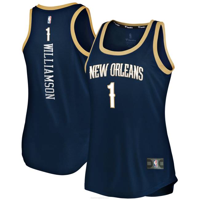 NBA N40H11428 φανέλα τανκς της ομάδας New Orleans Pelicans Zion Williamson Navy fast break