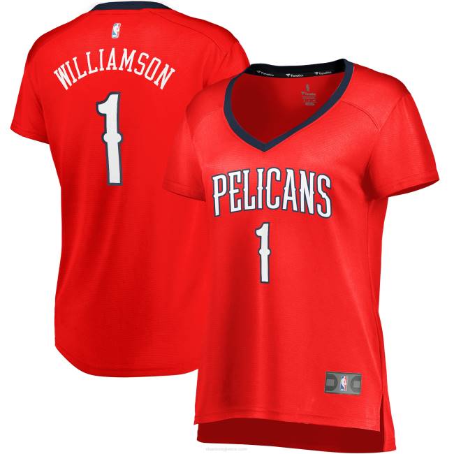 NBA N40H9357 New Orleans Pelicans Zion Williamson Red fast break ρεπλίκα φανέλα
