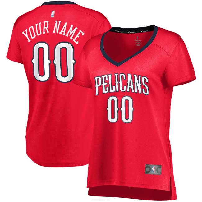 NBA N40H9955 New Orleans Pelicans Red fast break ρεπλίκα προσαρμοσμένη φανέλα