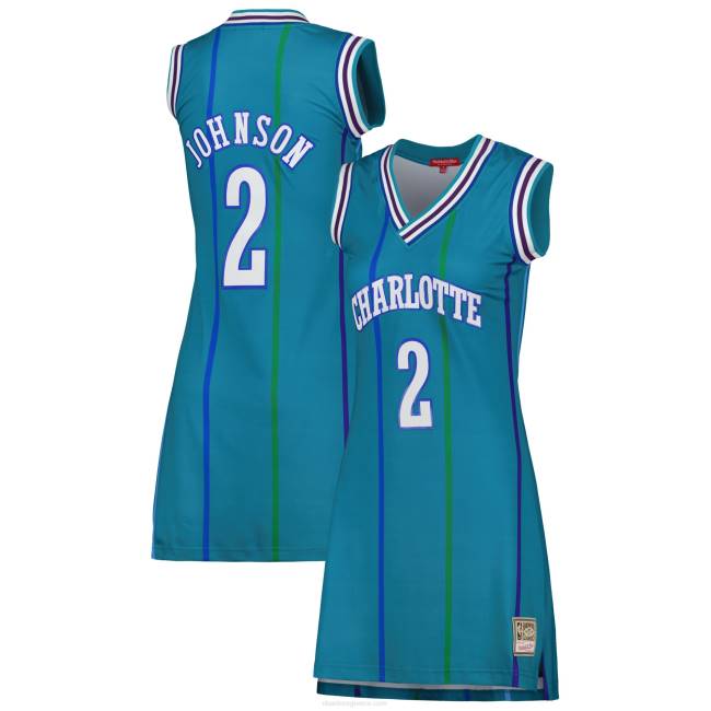 NBA N40H8964 charlotte hornets Larry johnson teal 1992 classics από σκληρό ξύλο όνομα και νούμερο φόρεμα φανέλας παίκτη