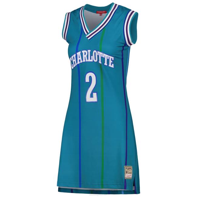 NBA N40H8964 charlotte hornets Larry johnson teal 1992 classics από σκληρό ξύλο όνομα και νούμερο φόρεμα φανέλας παίκτη