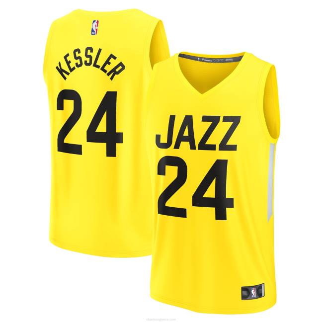 NBA N40H2957 Utah jazz walker kessler κίτρινη φανέλα παικτών ρεπλίκα γρήγορης διάλειμμα