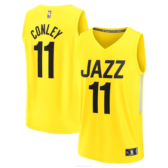 NBA N40H5266 Γιούτα τζαζ Mike Conley κίτρινη φανέλα παικτών με ρεπλίκα γρήγορης διάλειμμα