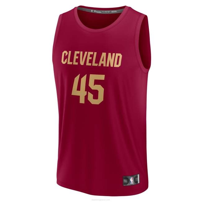 NBA N40H2077 Cleveland Cavaliers Donovan Mitchell wine fast break replica jersey
