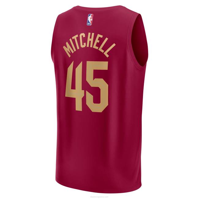 NBA N40H2077 Cleveland Cavaliers Donovan Mitchell wine fast break replica jersey