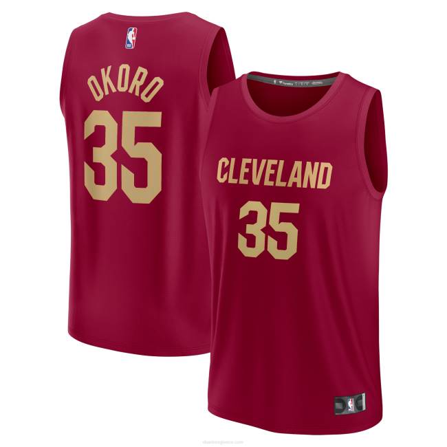 NBA N40H7497 Cleveland Cavaliers isaac okoro wine fast break replica jersey