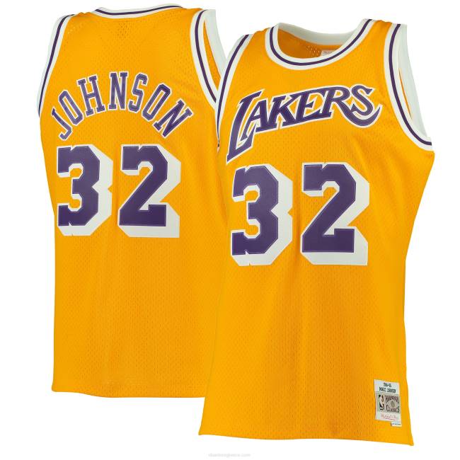 NBA N40H190 Λος Άντζελες Λέικερς Magic Johnson Mitchell & ness, κλασική φανέλα swingman από σκληρό ξύλο
