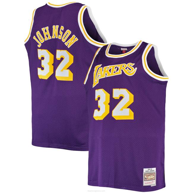 NBA N40H246 Λος Άντζελες Λέικερς magic Johnson Mitchell & ness μωβ μεγάλη και ψηλή φανέλα κλασικού swingman από σκληρό ξύλο