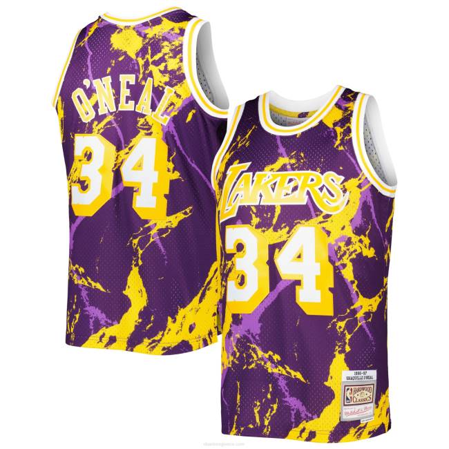NBA N40H7887 Λος Άντζελες Λέικερς Shaquille O'neal Mitchell & ness μωβ κλασική μαρμάρινη φανέλα swingman
