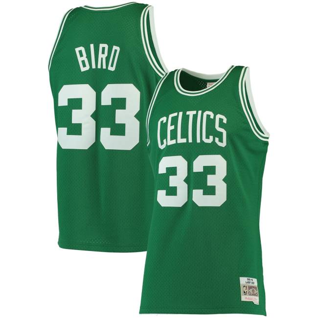 NBA N40H231 Boston Celtics Larry bird Mitchell & Nes Kelly Green μεγάλη και ψηλή κλασική φανέλα από σκληρό ξύλο