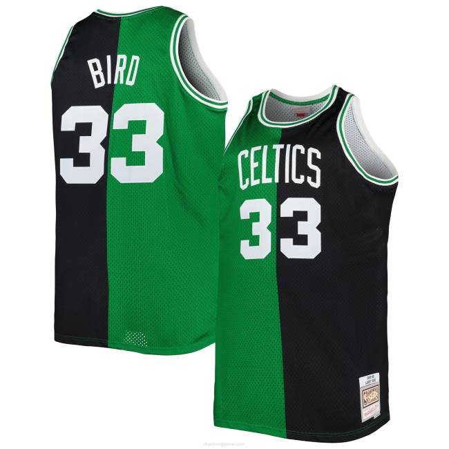 NBA N40H8459 Boston Celtics Larry bird Kelly Green/Μαύρο μεγάλο & ψηλό σκληρό ξύλο κλασική φανέλα swingman