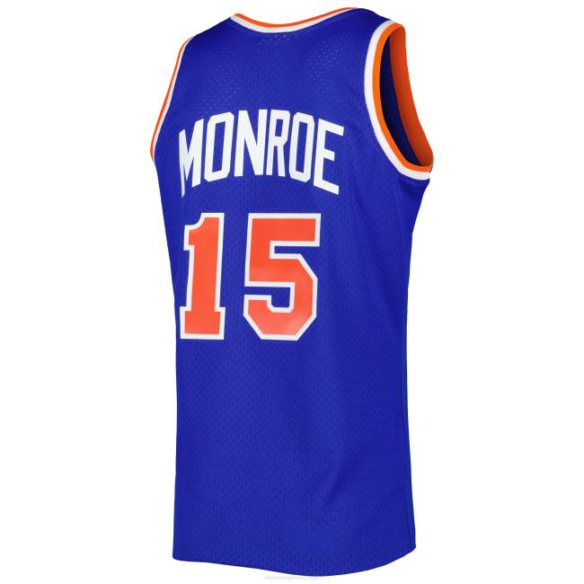 NBA N40H3325 New York Knicks Earl Monroe Mitchell & Nes blue hardwood classics 197swingman jersey
