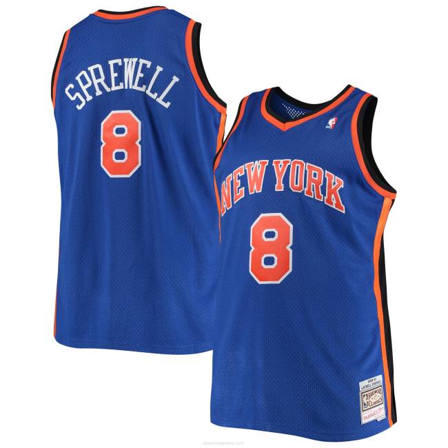 NBA N40H4471 New York Knicks Latrell Sprewell Mitchell & ness μπλε μεγάλη και ψηλή κλασική φανέλα από σκληρό ξύλο