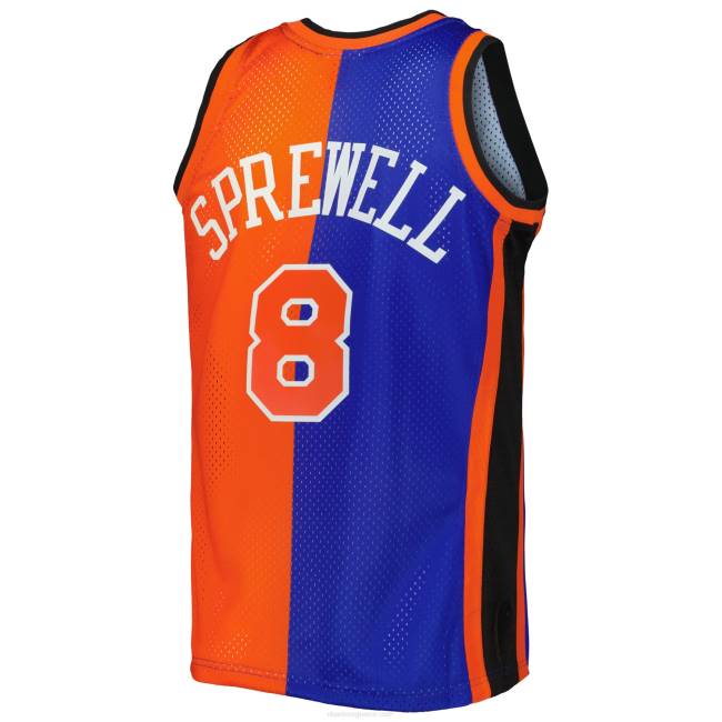 NBA N40H7304 New York Knicks Latrell Sprewell Mitchell & ness μπλε/πορτοκαλί κλασική φανέλα swingman από σκληρό ξύλο