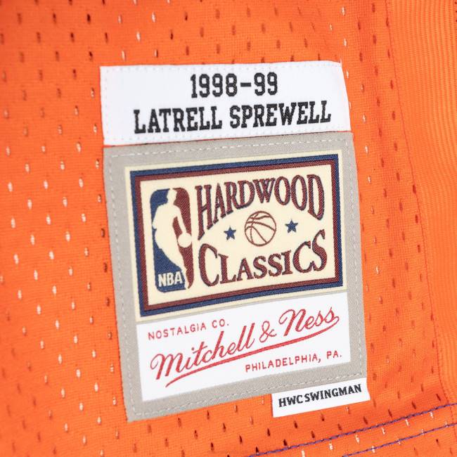 NBA N40H7304 New York Knicks Latrell Sprewell Mitchell & ness μπλε/πορτοκαλί κλασική φανέλα swingman από σκληρό ξύλο