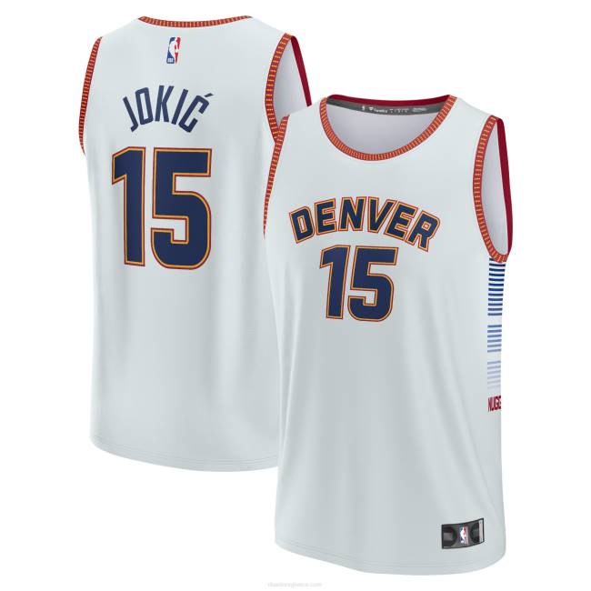 NBA N40H1668 Ντένβερ Νάγκετς Νικόλα Τζόκιτς ασημένια φανέλα fastbreak