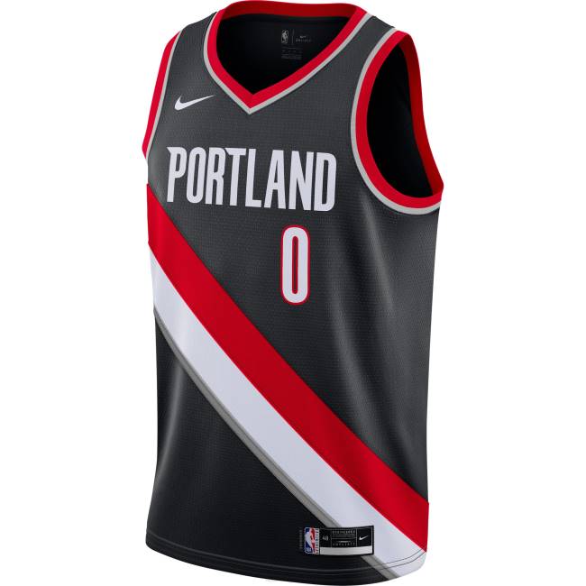 NBA N40H1711 Portland trail blazers damian lillard nike black swingman jersey