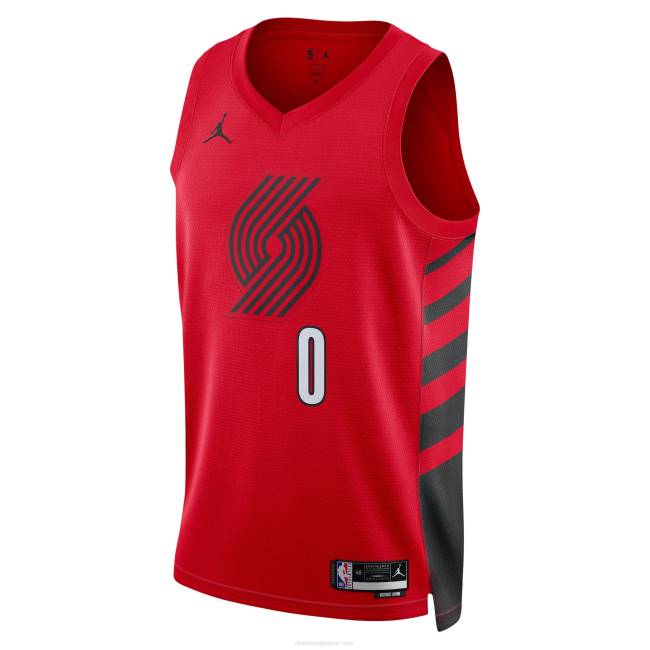 NBA N40H205 Portland trail blazers damian lillard jordan brand red swingman jersey