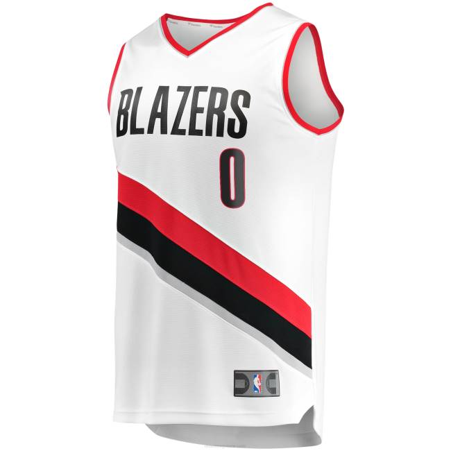 NBA N40H315 Portland trail blazers damian lillard white fast break replica jersey