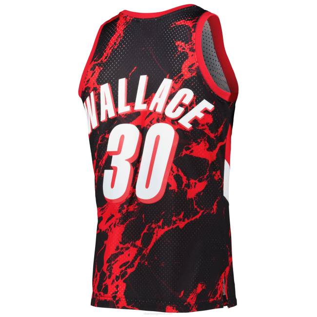 NBA N40H4963 Portland trail blazers Rasheed Wallace black 1999-00 κλασικά μαρμάρινα φανέλα swingman από σκληρό ξύλο