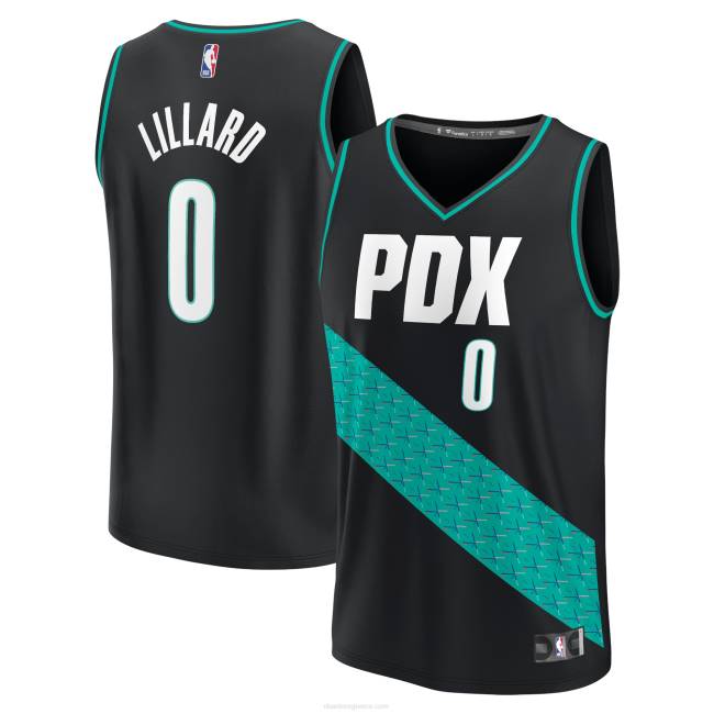 NBA N40H74 Portland trail blazers damian lillard μαύρη φανέλα fastbreak
