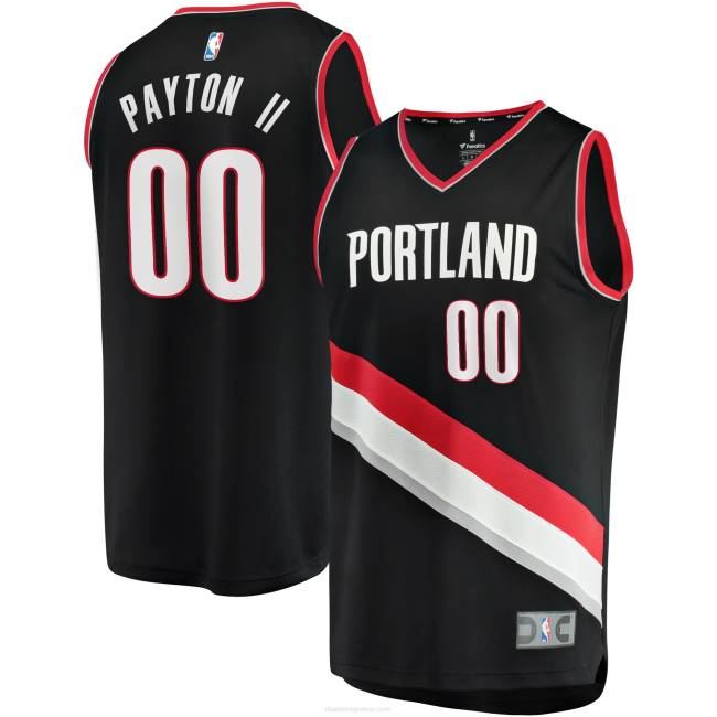 NBA N40H8733 Portland trail blazers gary Payton ii μαύρη φανέλα ρέπλικα fast break