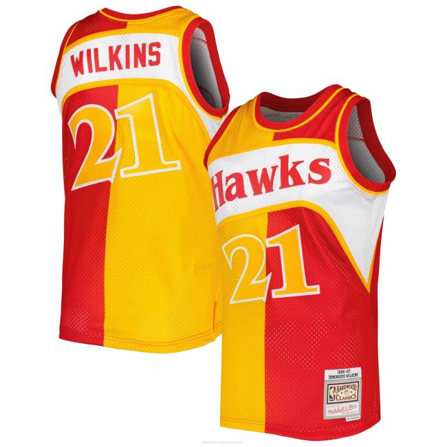 NBA N40H286 Atlanta hawks Dominique Wilkins Mitchell & ness κίτρινη/κόκκινη κλασική φανέλα swingman