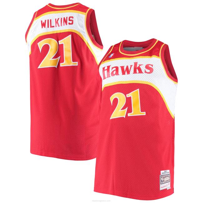 NBA N40H8117 Atlanta hawks Dominique Wilkins Mitchell & ness κόκκινο μεγάλο & ψηλό κλασικό ζέρσεϋ από σκληρό ξύλο