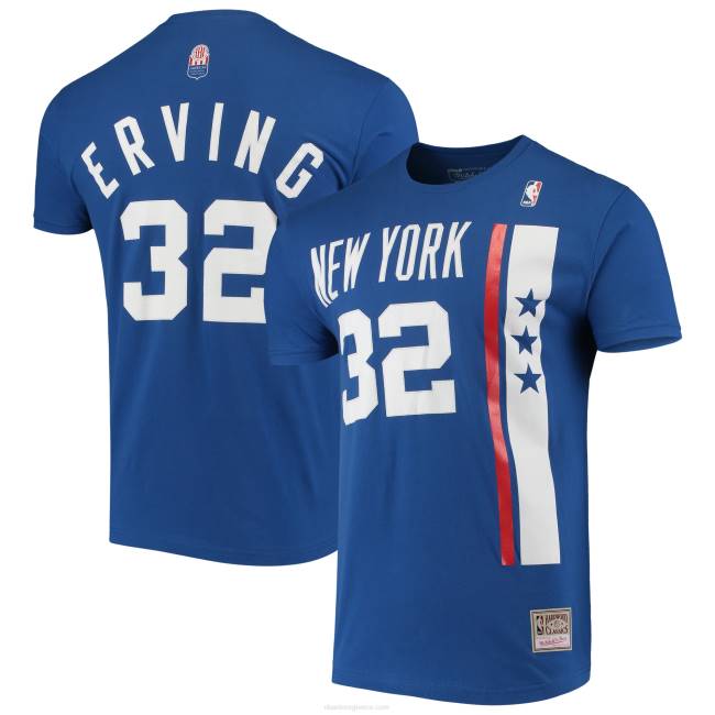 NBA N40H4646 μπλουζάκι μπλουζάκι με μπλουζάκι με κλασική βελονιά από σκληρό ξύλο, julius erving mitchell & ness