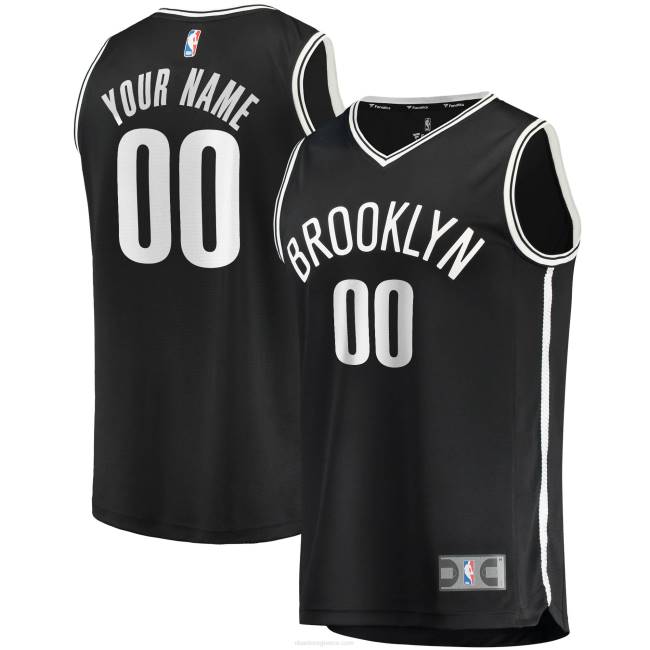 NBA N40H59 Μπρούκλιν δίχτυα μαύρο fast break custom replica jersey