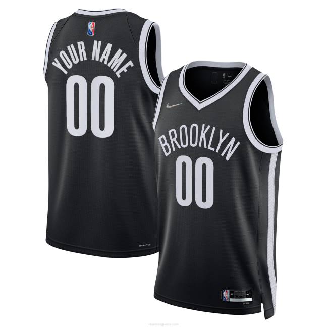 NBA N40H7584 Μπρούκλιν δίχτυα nike μαύρο διαμάντι swingman custom jersey