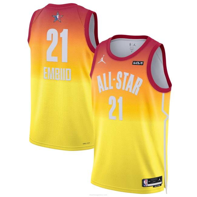 NBA N40H2178 Τζόελ Έμπιντ Ιορδανία πορτοκαλί all-star παιχνίδι φανέλα swingman