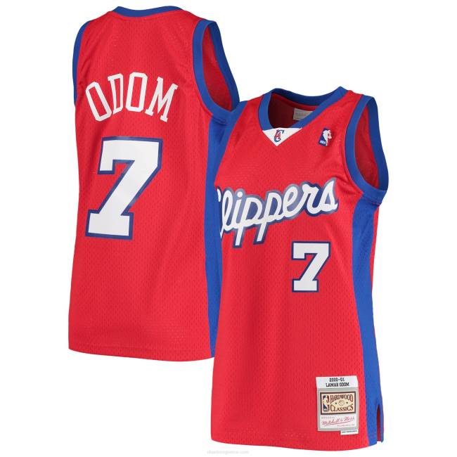 NBA N40H2148 la Clippers Lamar Odom Mitchell & ness κόκκινο σκληρό ξύλο κλασική φανέλα swingman