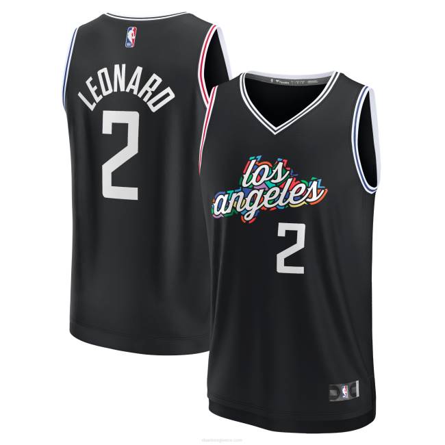 NBA N40H252 la clippers kawhi leonard black fastbreak φανέλα