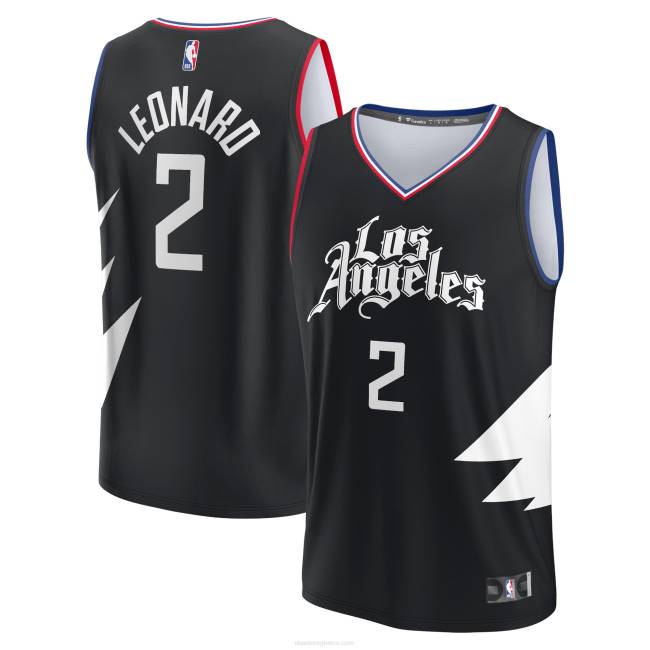 NBA N40H3015 la clippers kawhi leonard black fast break replica jersey