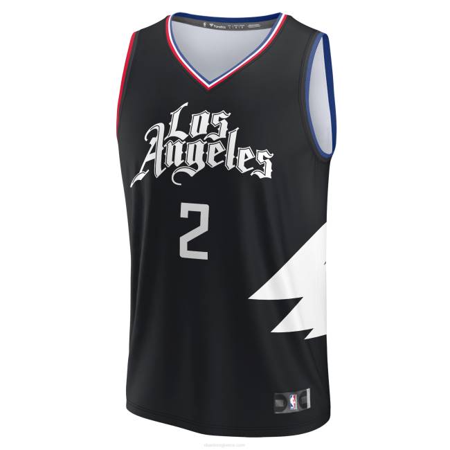NBA N40H3015 la clippers kawhi leonard black fast break replica jersey