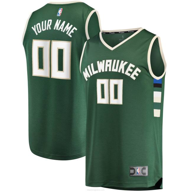 NBA N40H510 Μιλγουόκι μπακς hunter green fast break custom replica jersey