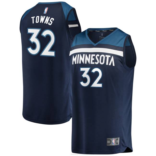 NBA N40H1585 Μινεσότα Τίμπεργουλβς Karl-Anthony towns Navy fast break ρεπλίκα φανέλα παίκτη