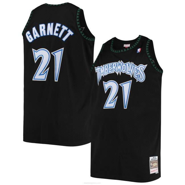 NBA N40H498 Minnesota timberwolves kevin Garnett Mitchell & ness μαύρη μεγάλη και ψηλή κλασική φανέλα από σκληρό ξύλο